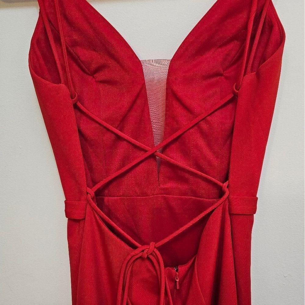 Alyce Paris size 2‎ red open back dress - Picture 5 of 6